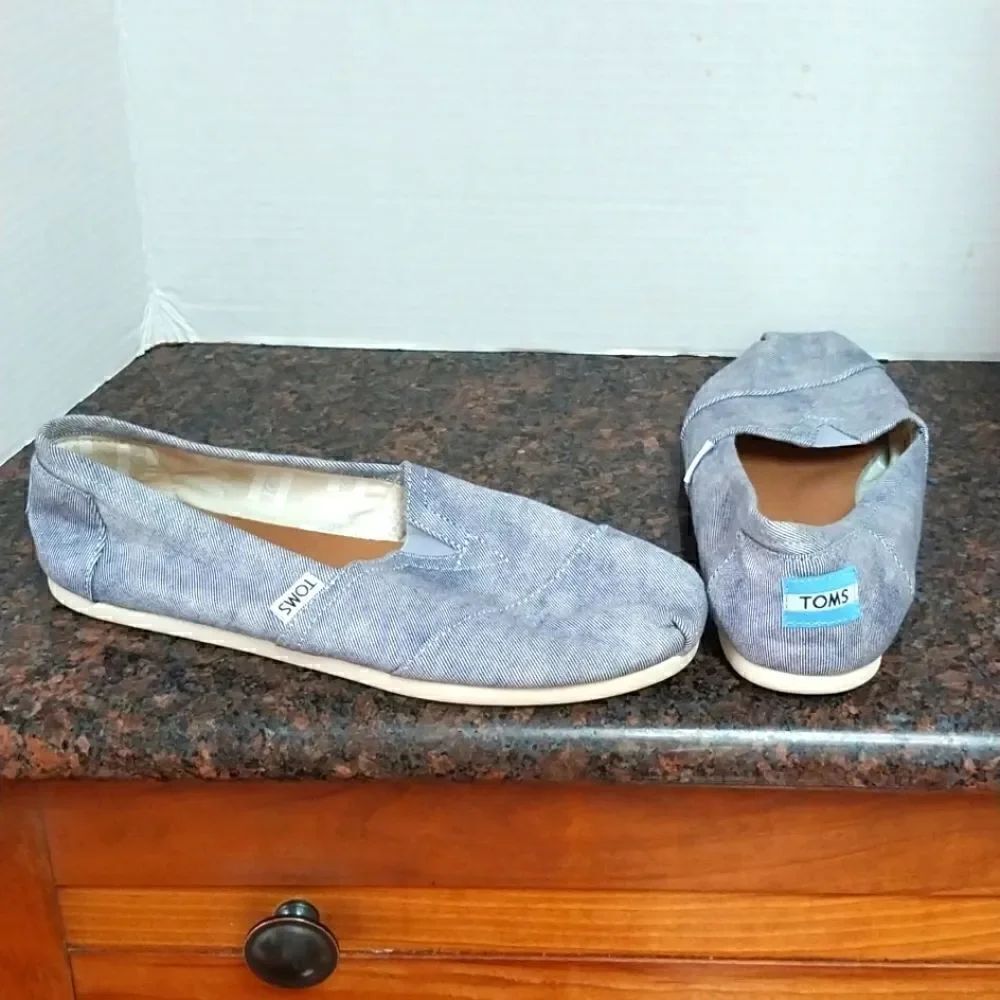 Tom's Denim Slip Ons...Size 9